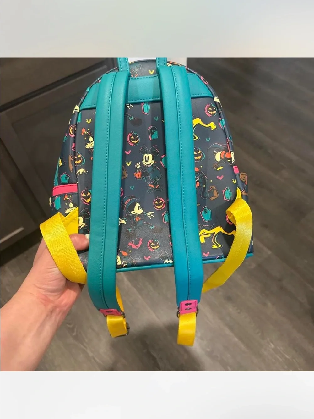 Loungefly Halloween Pumpkin Mickey Backpack - Black, Teal, Pink, Yellow
